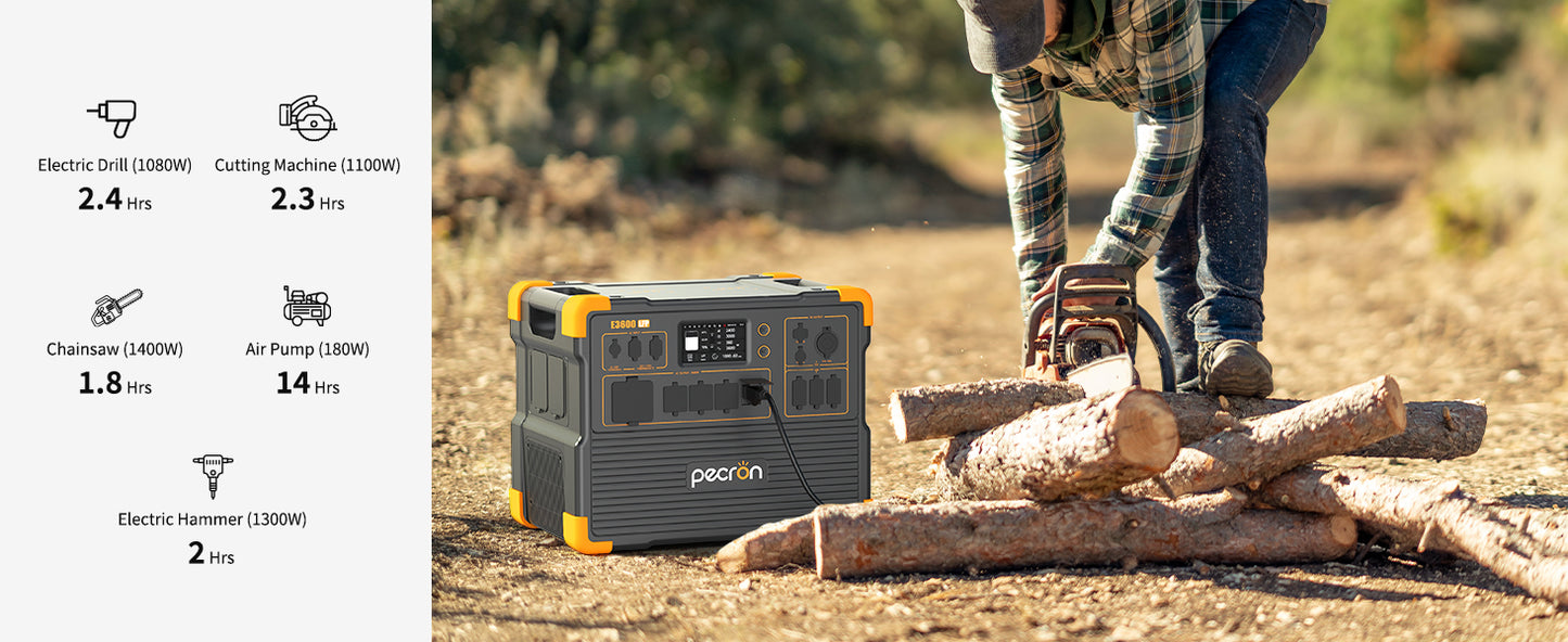 Pecron E3600LFP Portable Power Station — 3,600W / 3,072Wh