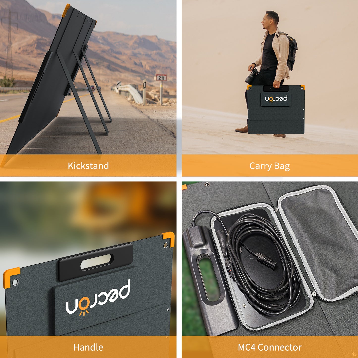 Pecron PV200 200W Portable Solar Panel (IP67, MC4)