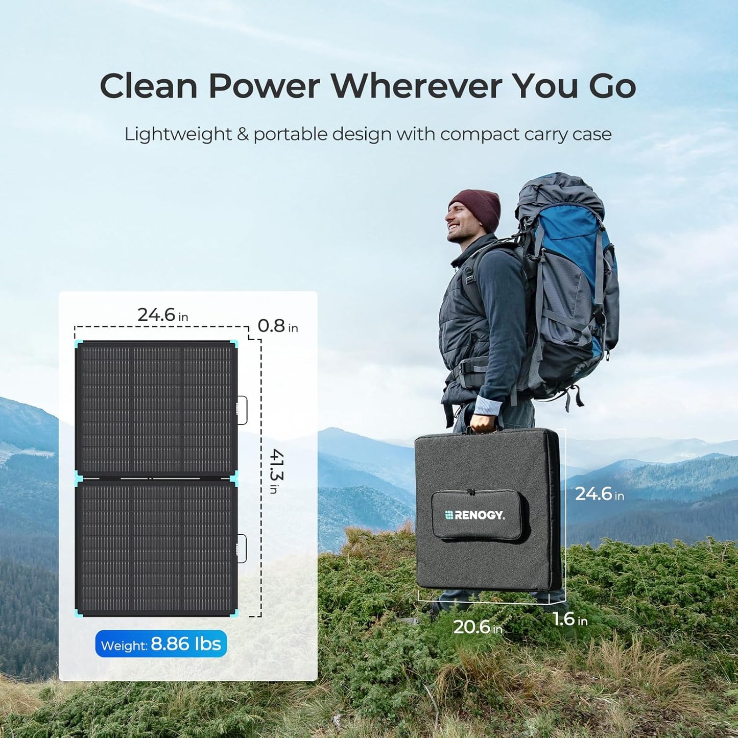 Renogy 100W Compact Suitcase Portable Solar Panel
