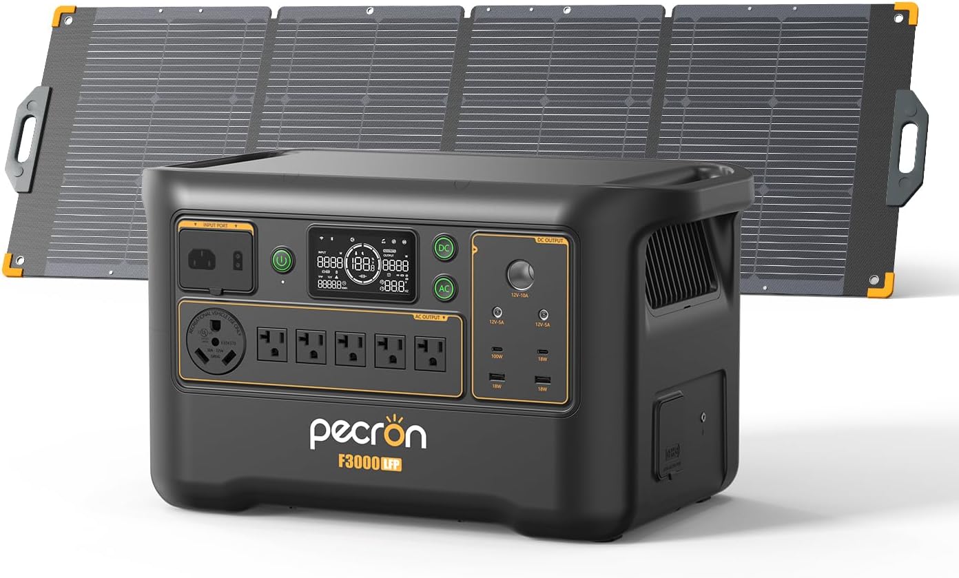 Pecron F3000 Solar Generator Kit — 3,072Wh Power Station + 300W Panel